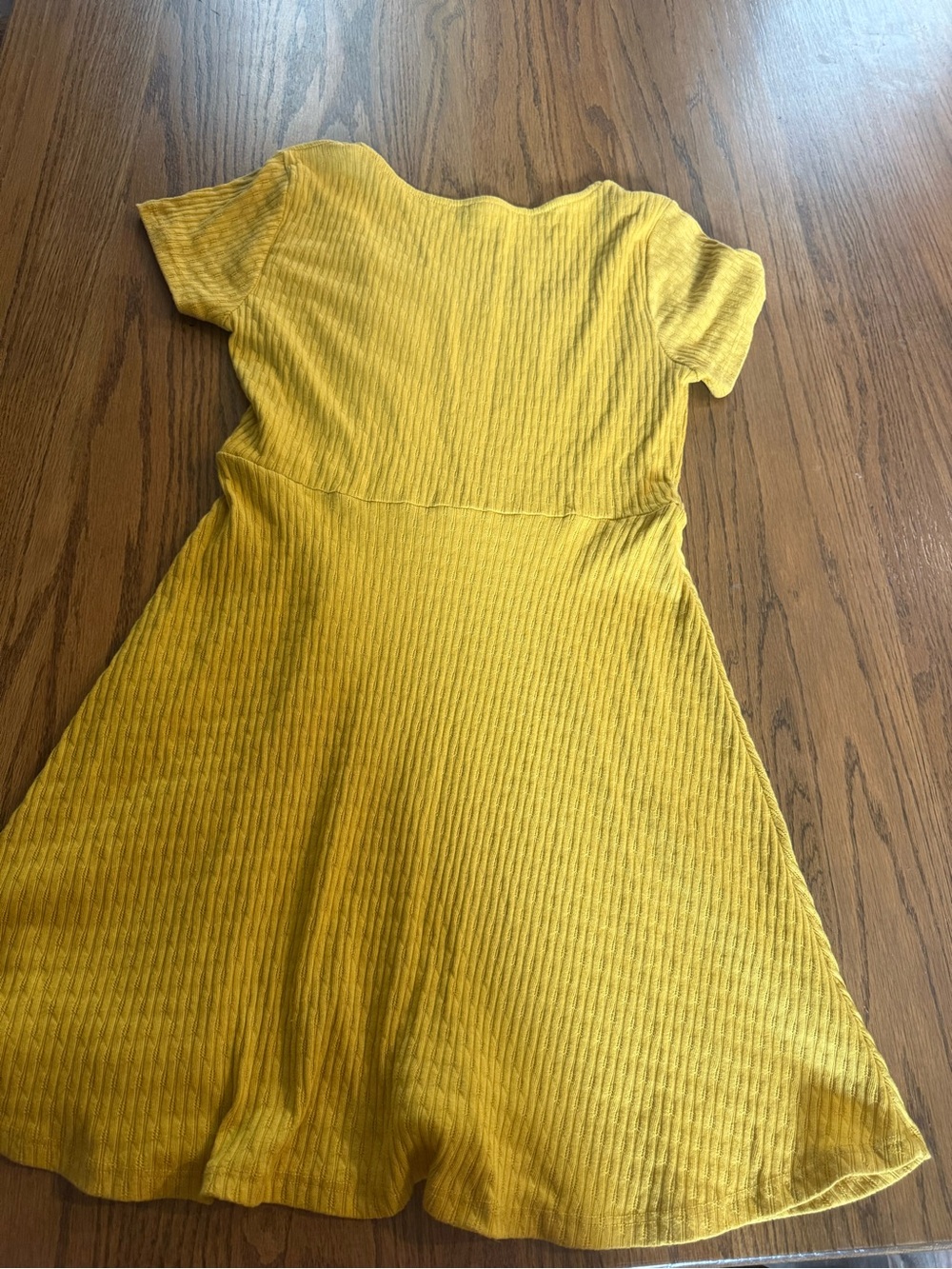 Alyx Mustard Yellow Ribbed Short-Sleeve Skater Dress - Picture 4 of 4